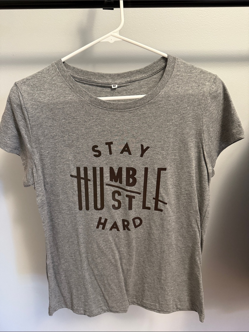 Stay Humble Hustle Hard Graphic Tee - Gray